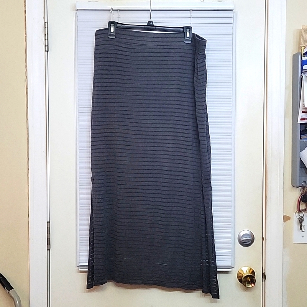 Apt.9 Grey Striped Maxi Skirt XL